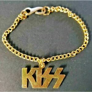 Vintage 1970's  "KISS Rock Band" Gold Tone Brackel New Old Stock Charm Vending
